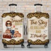 Travel Queen The Sky Is Calling And I Must Go - Gift For Bestie, Personalized Luggage Cover