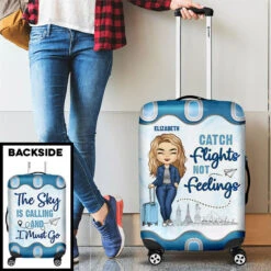 Catch Flights Not Feelings - Personalized Luggage Cover -Pawfect House Sale 6. thumb 3 51187318 ac35 40d8 992c fefa687c62c5