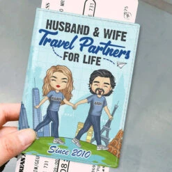 Husband Wife Best Traveled Together - Personalized Passport Cover, Passport Holder - Gift For Couples, Husband Wife