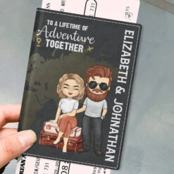 To A Lifetime Of Adventure Together - Personalized Passport Cover, Passport Holder - Gift For Couples, Husband Wife