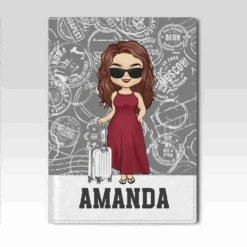 I Love Travel - Travel Personalized Custom Passport Cover, Passport Holder - Holiday Vacation Gift, Gift For Adventure Travel Lovers