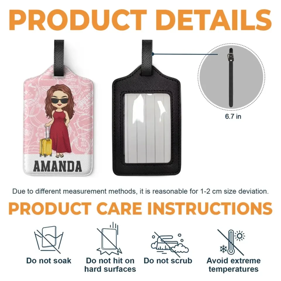 Exploring New Adventure Destinations - Travel Personalized Custom Luggage Tag - Holiday Vacation Gift, Gift For Travel Lovers 4 Exploring New Adventure Destinations - Travel Personalized Custom Luggage Tag - Holiday Vacation Gift, Gift For Travel Lovers - Image 4