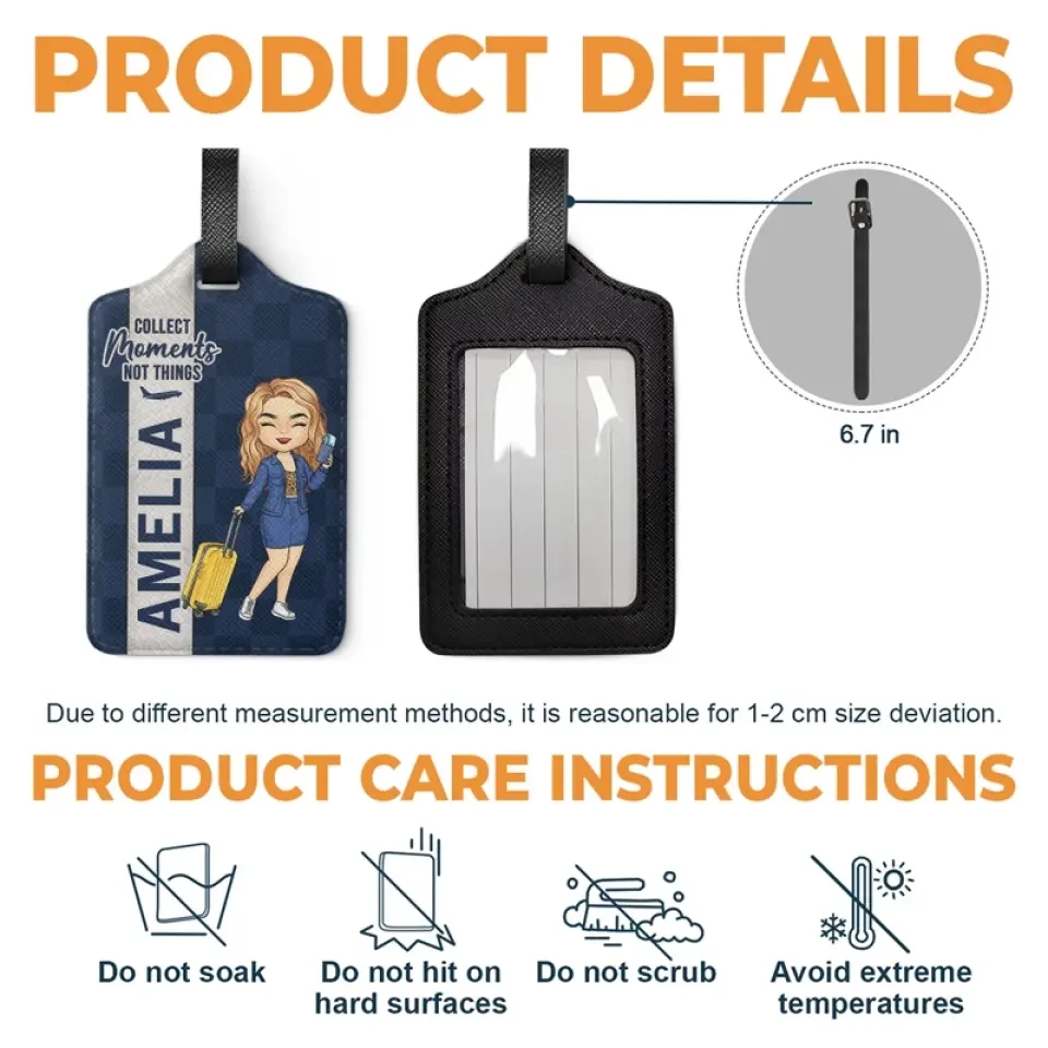 Collect Moments - Travel Personalized Custom Luggage Tag - Holiday Vacation Gift, Gift For Adventure Travel Lovers 5 Collect Moments - Travel Personalized Custom Luggage Tag - Holiday Vacation Gift, Gift For Adventure Travel Lovers - Image 5