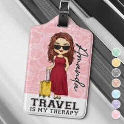 Travel Is My Favorite - Travel Personalized Custom Luggage Tag - Holiday Vacation Gift, Gift For Adventure Travel Lovers