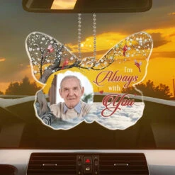 Custom Photo I Know I Never Drive Alone - Memorial Personalized Custom Car Ornament - Acrylic Custom Shaped - Sympathy Gift For Family Members -Pawfect House Sale 65eeebe9b7583