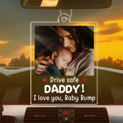 Custom Photo Drive Safe I Love You - Family Personalized Custom Car Ornament - Acrylic Custom Shaped - Gift For Family Members -Pawfect House Sale 65f2b640c2d6d