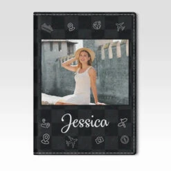 Custom Photo Happiness Is A Way Of Travel - Travel Personalized Custom Passport Cover, Passport Holder - Holiday Vacation Gift, Gift For Adventure Travel Lovers -Pawfect House Sale 65f9604f8c071