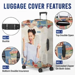 Custom Photo The Sky Is Calling - Travel Personalized Custom Luggage Cover - Holiday Vacation Gift, Gift For Adventure Travel Lovers -Pawfect House Sale 65fa90677fceb