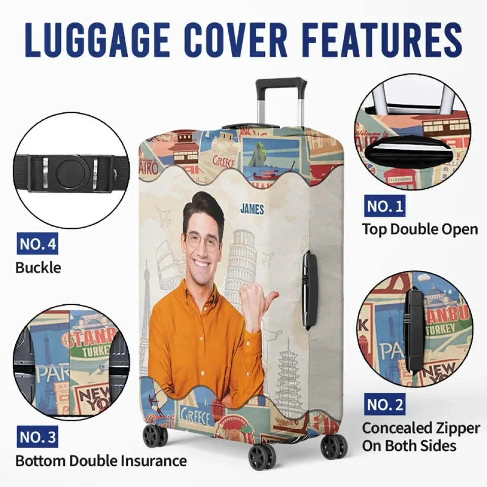 Custom Photo A Guy Loves Traveling - Travel Personalized Custom Luggage Cover - Holiday Vacation Gift, Gift For Adventure Travel Lovers 5 Custom Photo A Guy Loves Traveling - Travel Personalized Custom Luggage Cover - Holiday Vacation Gift, Gift For Adventure Travel Lovers - Image 5