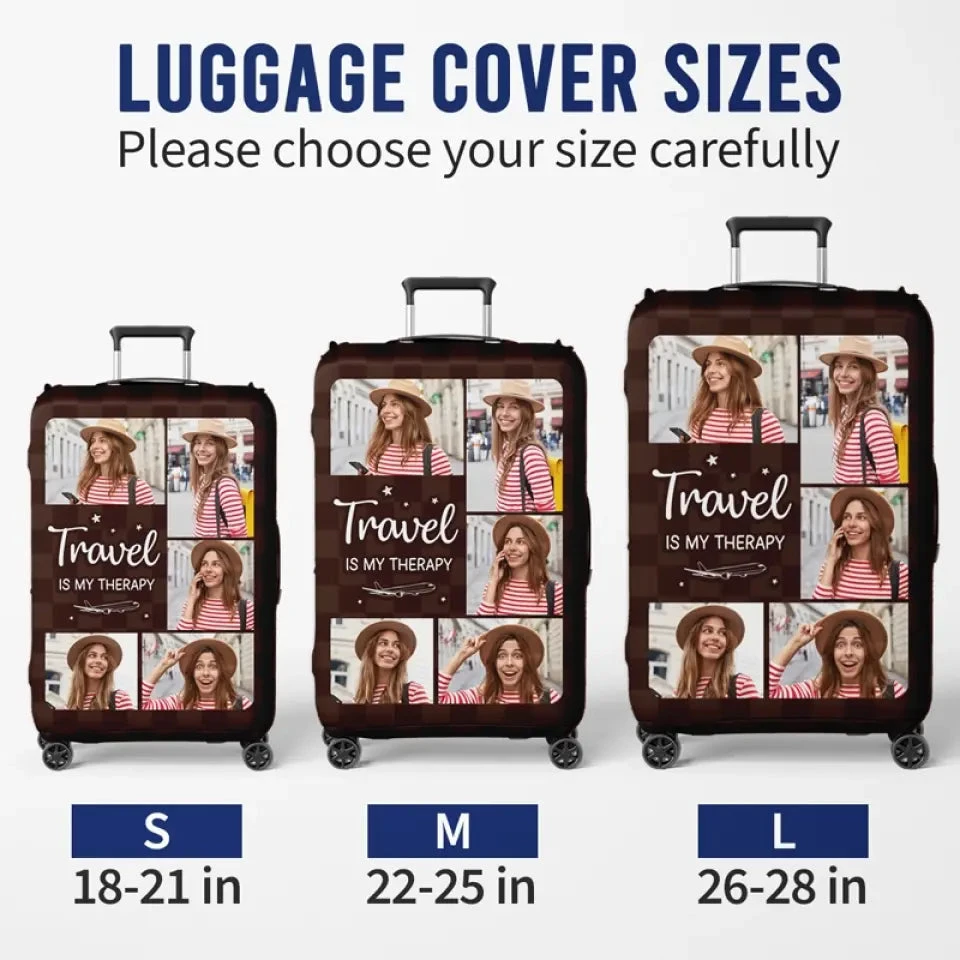 Custom Photo Catch Flight Not Feelings - Travel Personalized Custom Luggage Cover - Holiday Vacation Gift, Gift For Adventure Travel Lovers 6 Custom Photo Catch Flight Not Feelings - Travel Personalized Custom Luggage Cover - Holiday Vacation Gift, Gift For Adventure Travel Lovers - Image 6