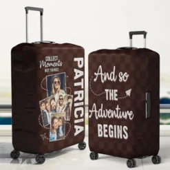 Custom Photo If Not Now Then When - Travel Personalized Custom Luggage Cover - Holiday Vacation Gift, Gift For Adventure Travel Lovers -Pawfect House Sale 65fba768a2e5b