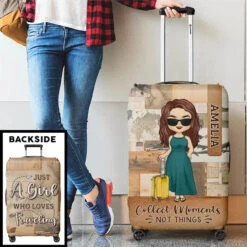 Just A Guy Who Loves Traveling - Travel Personalized Custom Luggage Cover - Holiday Vacation Gift, Gift For Adventure Travel Lovers -Pawfect House Sale 65fd122328b94