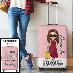 Collect Moments, Not Things - Travel Personalized Custom Luggage Cover - Holiday Vacation Gift, Gift For Adventure Travel Lovers -Pawfect House Sale 65fd441395956