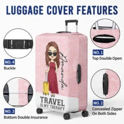 Collect Moments, Not Things - Travel Personalized Custom Luggage Cover - Holiday Vacation Gift, Gift For Adventure Travel Lovers -Pawfect House Sale 65fd4414caf42