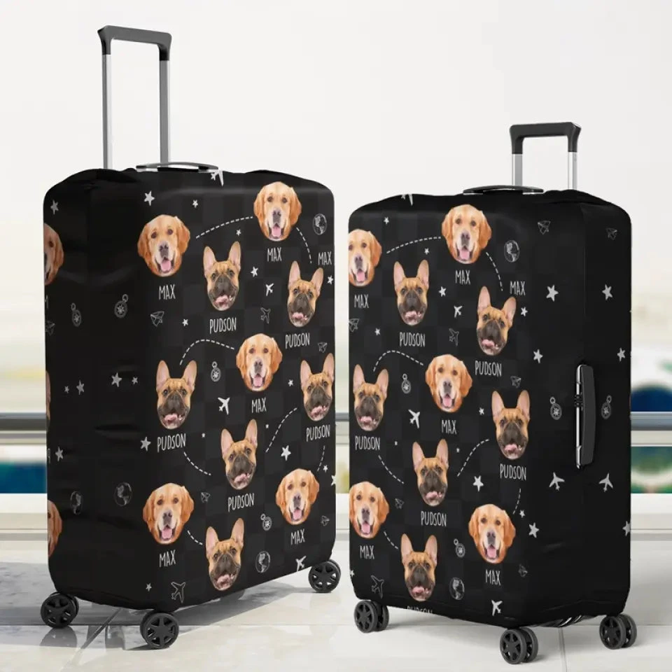 Custom Photo Vacation Vibes, Hometown Pride - Dog & Cat Personalized Custom Luggage Cover - Holiday Vacation Gift, Gift For Adventure Travel Lovers, Pet Owners, Pet Lovers 3 Custom Photo Vacation Vibes, Hometown Pride - Dog & Cat Personalized Custom Luggage Cover - Holiday Vacation Gift, Gift For Adventure Travel Lovers, Pet Owners, Pet Lovers - Image 3