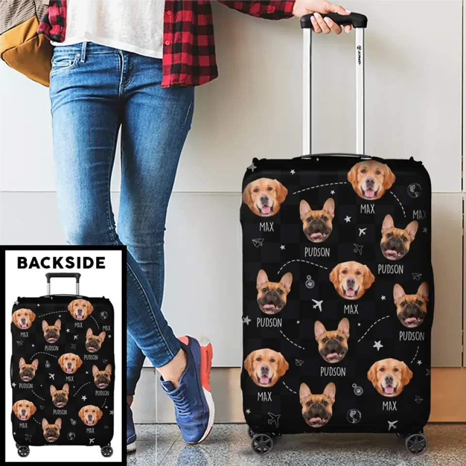 Custom Photo Vacation Vibes, Hometown Pride - Dog & Cat Personalized Custom Luggage Cover - Holiday Vacation Gift, Gift For Adventure Travel Lovers, Pet Owners, Pet Lovers 4 Custom Photo Vacation Vibes, Hometown Pride - Dog & Cat Personalized Custom Luggage Cover - Holiday Vacation Gift, Gift For Adventure Travel Lovers, Pet Owners, Pet Lovers - Image 4