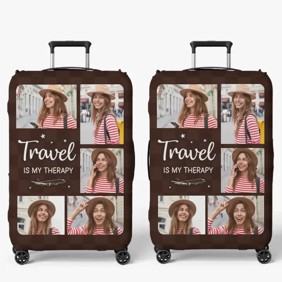 Custom Photo Catch Flight Not Feelings - Travel Personalized Custom Luggage Cover - Holiday Vacation Gift, Gift For Adventure Travel Lovers 2 Custom Photo Catch Flight Not Feelings - Travel Personalized Custom Luggage Cover - Holiday Vacation Gift, Gift For Adventure Travel Lovers - Image 2