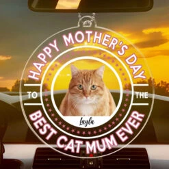 Custom Photo Best Cat Mom Ever - Dog & Cat Personalized Custom Car Ornament - Acrylic Custom Shaped - Mother's Day, Gift For Pet Owners, Pet Lovers -Pawfect House Sale 66224f3fd6147
