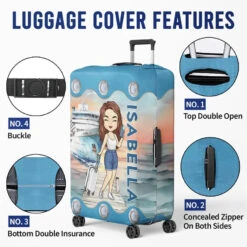 Just A Girl Who Loves Cruising - Travel Personalized Custom Luggage Cover - Holiday Vacation Gift, Gift For Adventure Travel Lovers -Pawfect House Sale 6639a47963aa6