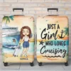 The Sea Is Calling - Travel Personalized Custom Luggage Cover - Holiday Vacation Gift, Gift For Adventure Travel Lovers