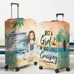 The Sea Is Calling - Travel Personalized Custom Luggage Cover - Holiday Vacation Gift, Gift For Adventure Travel Lovers -Pawfect House Sale 6639d8360b399