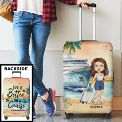 The Sea Is Calling - Travel Personalized Custom Luggage Cover - Holiday Vacation Gift, Gift For Adventure Travel Lovers -Pawfect House Sale 6639d8371e7d1