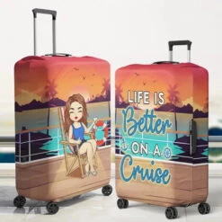 The Girl Who Loves Cruising - Travel Personalized Custom Luggage Cover - Holiday Vacation Gift, Gift For Adventure Travel Lovers -Pawfect House Sale 6639e1e63e381