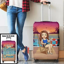 The Girl Who Loves Cruising - Travel Personalized Custom Luggage Cover - Holiday Vacation Gift, Gift For Adventure Travel Lovers -Pawfect House Sale 6639e1e909bf3