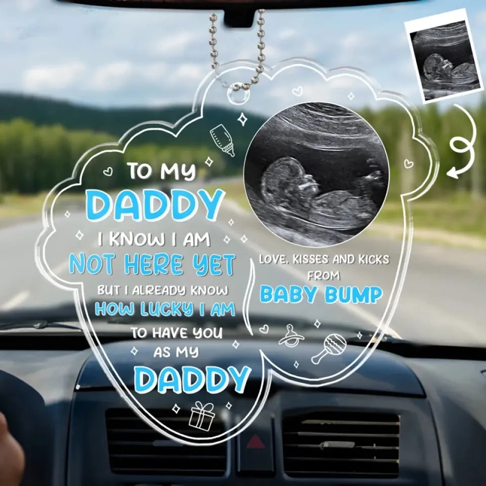 Custom Photo Lucky To Have You As My Daddy - Family Personalized Custom Car Ornament - Acrylic Custom Shaped - Father's Day, Gift For First Dad 1 Custom Photo Lucky To Have You As My Daddy - Family Personalized Custom Car Ornament - Acrylic Custom Shaped - Father's Day, Gift For First Dad