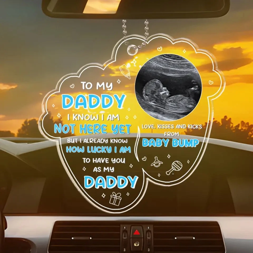 Custom Photo Lucky To Have You As My Daddy - Family Personalized Custom Car Ornament - Acrylic Custom Shaped - Father's Day, Gift For First Dad 3 Custom Photo Lucky To Have You As My Daddy - Family Personalized Custom Car Ornament - Acrylic Custom Shaped - Father's Day, Gift For First Dad - Image 3