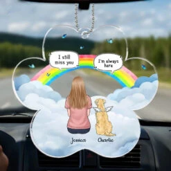 You're Always In My Heart - Memorial Personalized Custom Car Ornament - Acrylic Custom Shaped - Sympathy Gift For Pet Owners, Pet Lovers