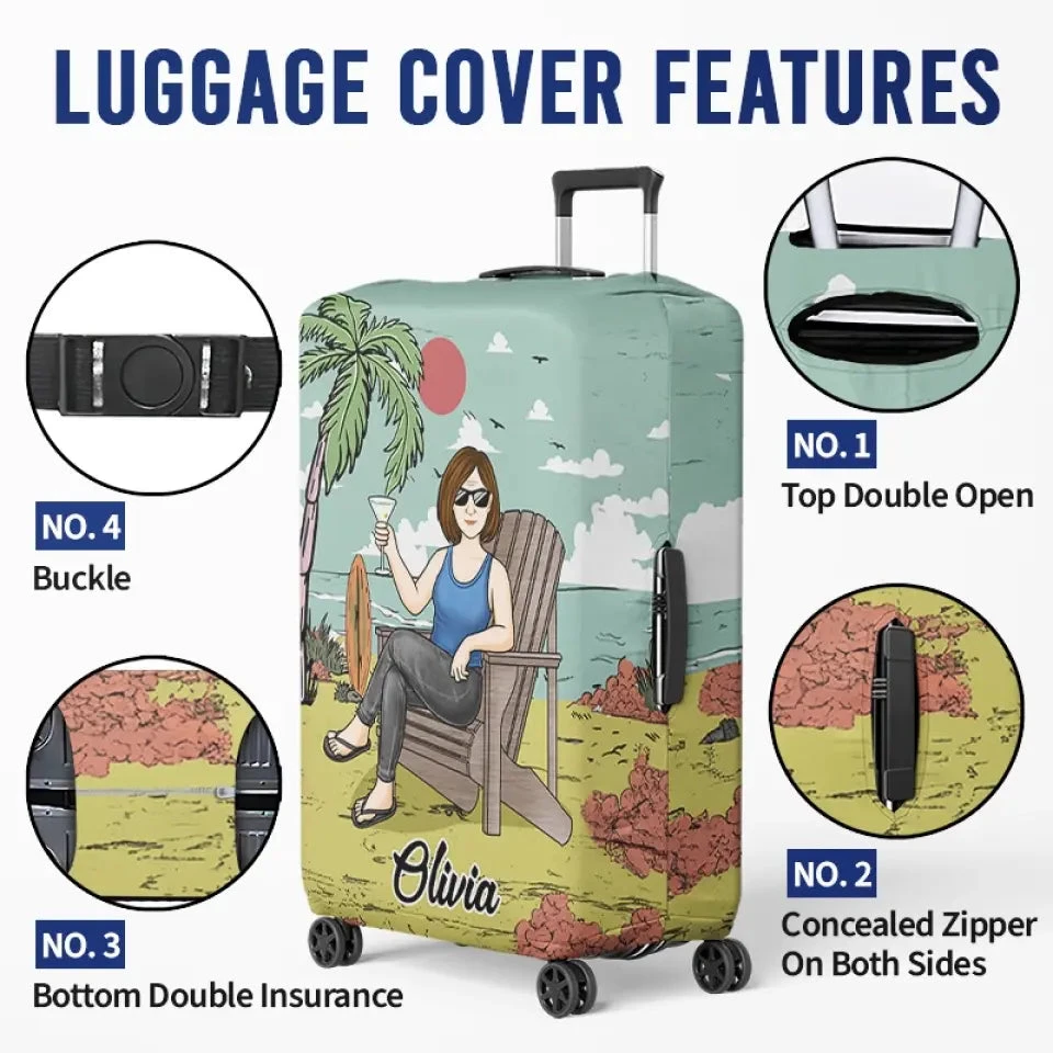 Not My Problem Anymore - Personalized Custom Luggage Cover - Appreciation, Retirement Gift For Coworkers, Work Friends, Colleagues, Travel Lovers 5 Not My Problem Anymore - Personalized Custom Luggage Cover - Appreciation, Retirement Gift For Coworkers, Work Friends, Colleagues, Travel Lovers - Image 5