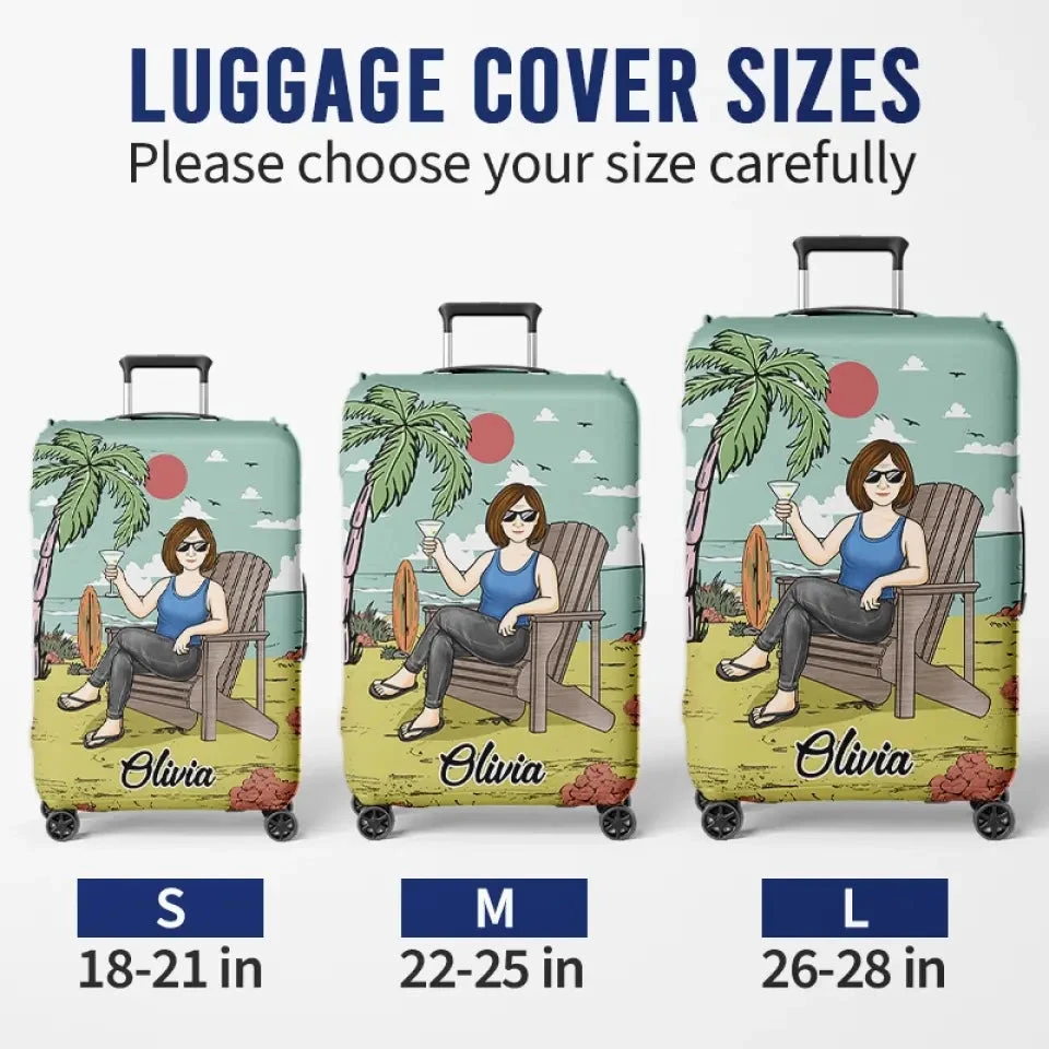 Not My Problem Anymore - Personalized Custom Luggage Cover - Appreciation, Retirement Gift For Coworkers, Work Friends, Colleagues, Travel Lovers 6 Not My Problem Anymore - Personalized Custom Luggage Cover - Appreciation, Retirement Gift For Coworkers, Work Friends, Colleagues, Travel Lovers - Image 6