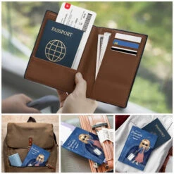 Exploring The World, Travel By Travel - Travel Personalized Custom Passport Cover, Passport Holder - Holiday Vacation Gift, Gift For Adventure Travel Lovers -Pawfect House Sale 66597fe402dab