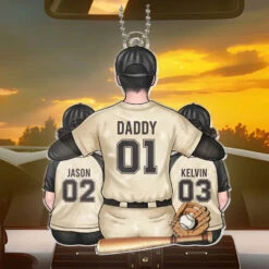 Hand In Hand, I Will Always Protect You - Family Personalized Custom Car Ornament - Acrylic Custom Shaped - Gift For Dad, Sport Lovers, Sport Players -Pawfect House Sale 666ff49208ca2