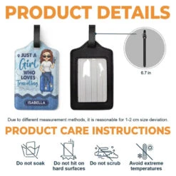 A Girl Who Loves Traveling And Adventures - Travel Personalized Custom Luggage Tag - Holiday Vacation Gift, Gift For Adventure Travel Lovers -Pawfect House Sale 6670fbf2701ff