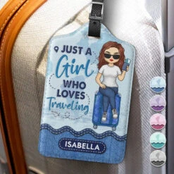 A Girl Who Loves Traveling And Adventures - Travel Personalized Custom Luggage Tag - Holiday Vacation Gift, Gift For Adventure Travel Lovers -Pawfect House Sale 6670fe20adf72