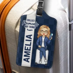 Go With Me, Collect Moments, Not Things - Travel Personalized Custom Luggage Tag - Holiday Vacation Gift, Gift For Adventure Travel Lovers -Pawfect House Sale 66710dbd13670