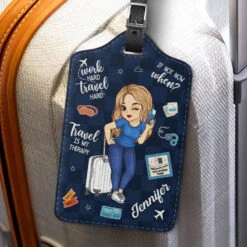 Travel More, Worry Less - Travel Personalized Custom Luggage Tag - Holiday Vacation Gift, Gift For Adventure Travel Lovers -Pawfect House Sale 66713c1380f41