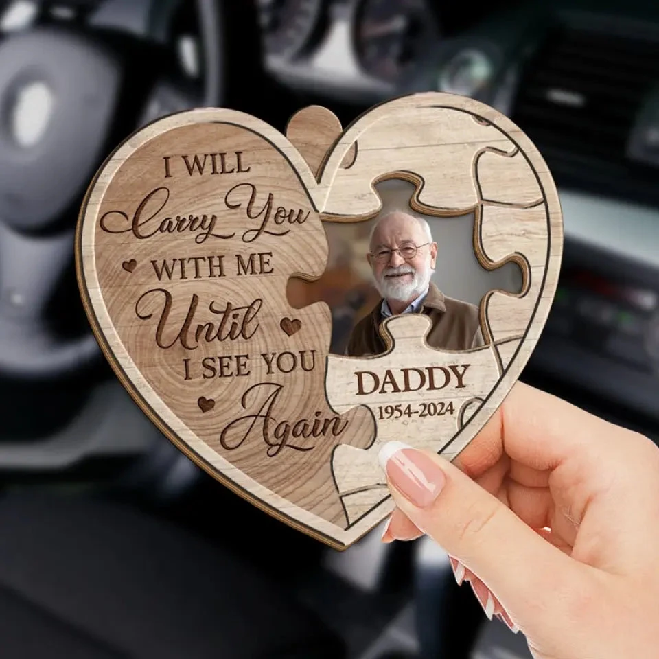 Custom Photo A Big Piece Of My Heart Lives In Heaven - Memorial Personalized Custom Car Visor Clip - Sympathy Gift For Family Members 3 Custom Photo A Big Piece Of My Heart Lives In Heaven - Memorial Personalized Custom Car Visor Clip - Sympathy Gift For Family Members - Image 3