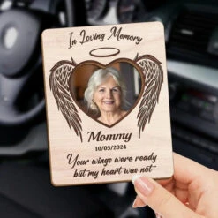 Custom Photo Your Wings Were Ready But My Heart Was Not - Memorial Personalized Custom Car Visor Clip - Sympathy Gift For Family Members -Pawfect House Sale 66725aceb260f