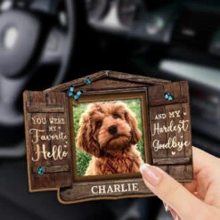 Custom Photo You Were My Favorite Hello - Memorial Personalized Custom Car Visor Clip - Sympathy Gift For Pet Owners, Pet Lovers -Pawfect House Sale 66725e855c51c