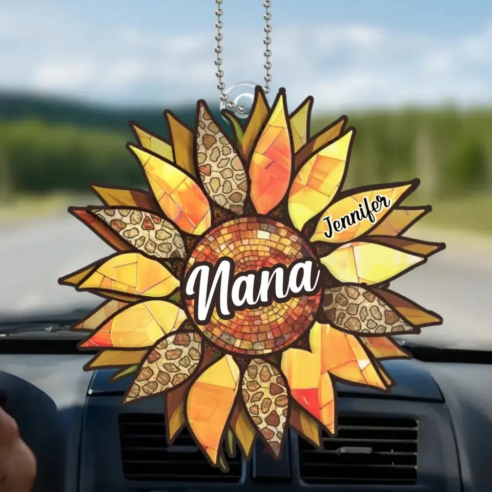 We Are Strong And Bright Like Sunflowers - Family Personalized Custom Car Ornament - Acrylic Custom Shaped - Gift For Mom, Grandma 2 We Are Strong And Bright Like Sunflowers - Family Personalized Custom Car Ornament - Acrylic Custom Shaped - Gift For Mom, Grandma - Image 2