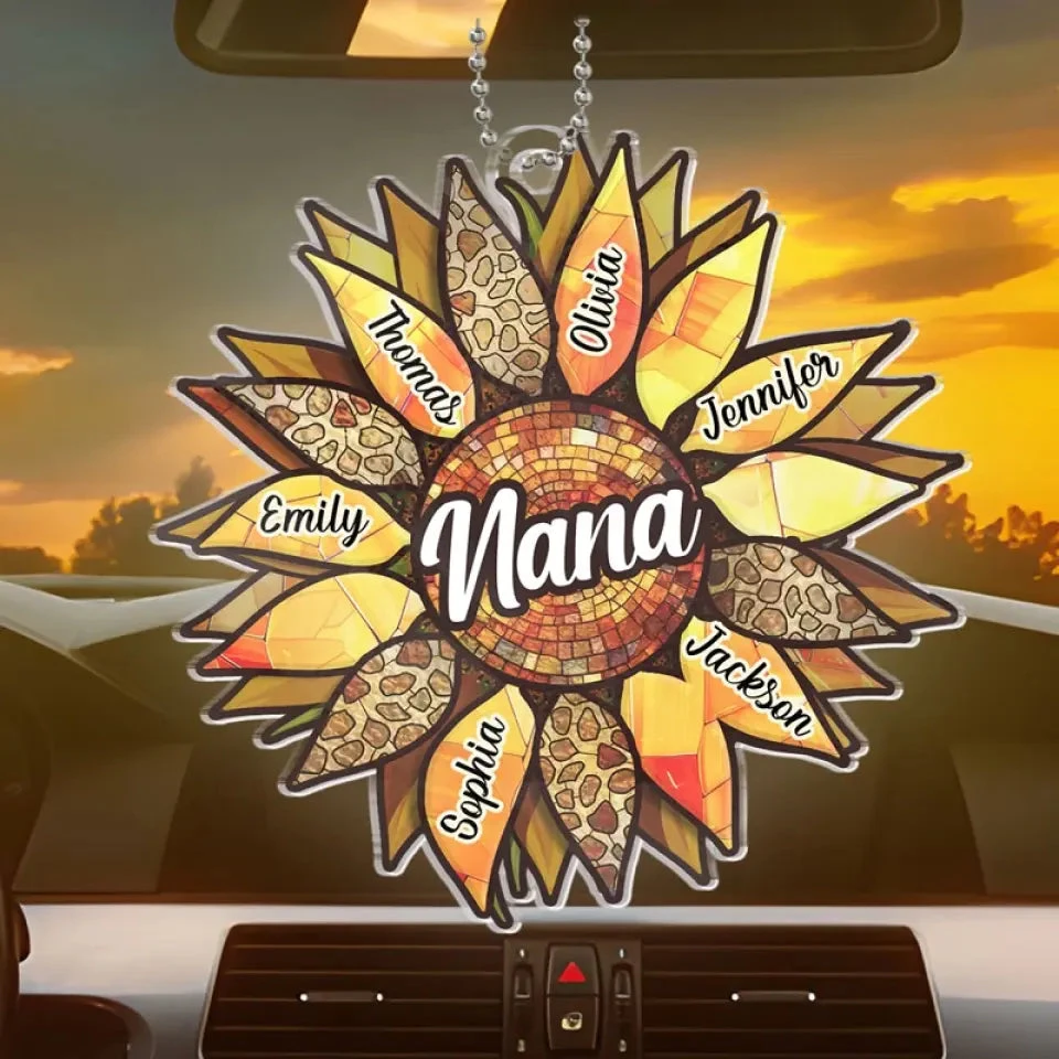 We Are Strong And Bright Like Sunflowers - Family Personalized Custom Car Ornament - Acrylic Custom Shaped - Gift For Mom, Grandma 3 We Are Strong And Bright Like Sunflowers - Family Personalized Custom Car Ornament - Acrylic Custom Shaped - Gift For Mom, Grandma - Image 3