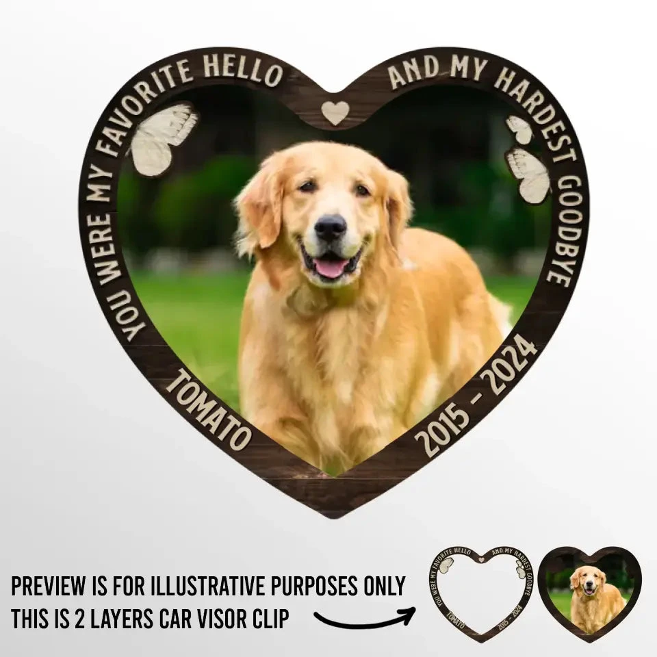 Custom Photo You Were My Hardest Goodbye - Memorial Personalized Custom Car Visor Clip - Sympathy Gift For Pet Owners, Pet Lovers 2 Custom Photo You Were My Hardest Goodbye - Memorial Personalized Custom Car Visor Clip - Sympathy Gift For Pet Owners, Pet Lovers - Image 2