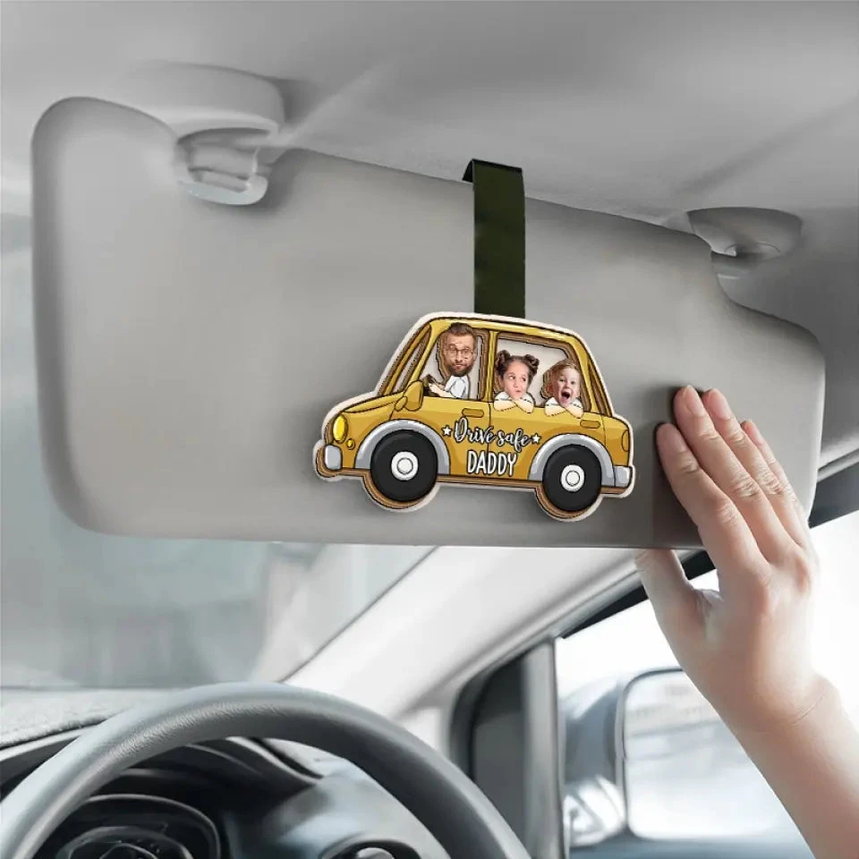 Custom Photo Drive Safe - Family Personalized Custom Car Visor Clip - Gift For Family Members 4 Custom Photo Drive Safe - Family Personalized Custom Car Visor Clip - Gift For Family Members - Image 4