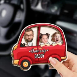 Custom Photo Drive Safe I Love You - Family Personalized Custom Car Visor Clip - Gift For Family Members -Pawfect House Sale 667bc049758ac