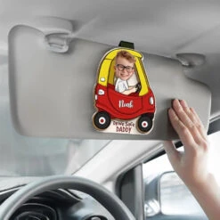 Custom Photo Drive Safe I Need You Here - Family Personalized Custom Car Visor Clip - Gift For Family Members -Pawfect House Sale 667be8426803a