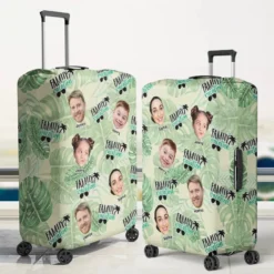 Custom Photo Remember That Happiness Is A Way Of Travel - Family Personalized Custom Luggage Cover - Summer Vacation Gift For Family Members -Pawfect House Sale 667cefce5d783