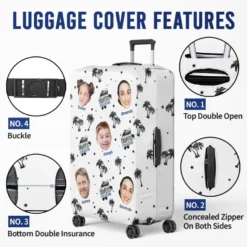 Custom Photo Making Memories One Trip At A Time - Family Personalized Custom Luggage Cover - Summer Vacation Gift For Family Members -Pawfect House Sale 667d3192b982f